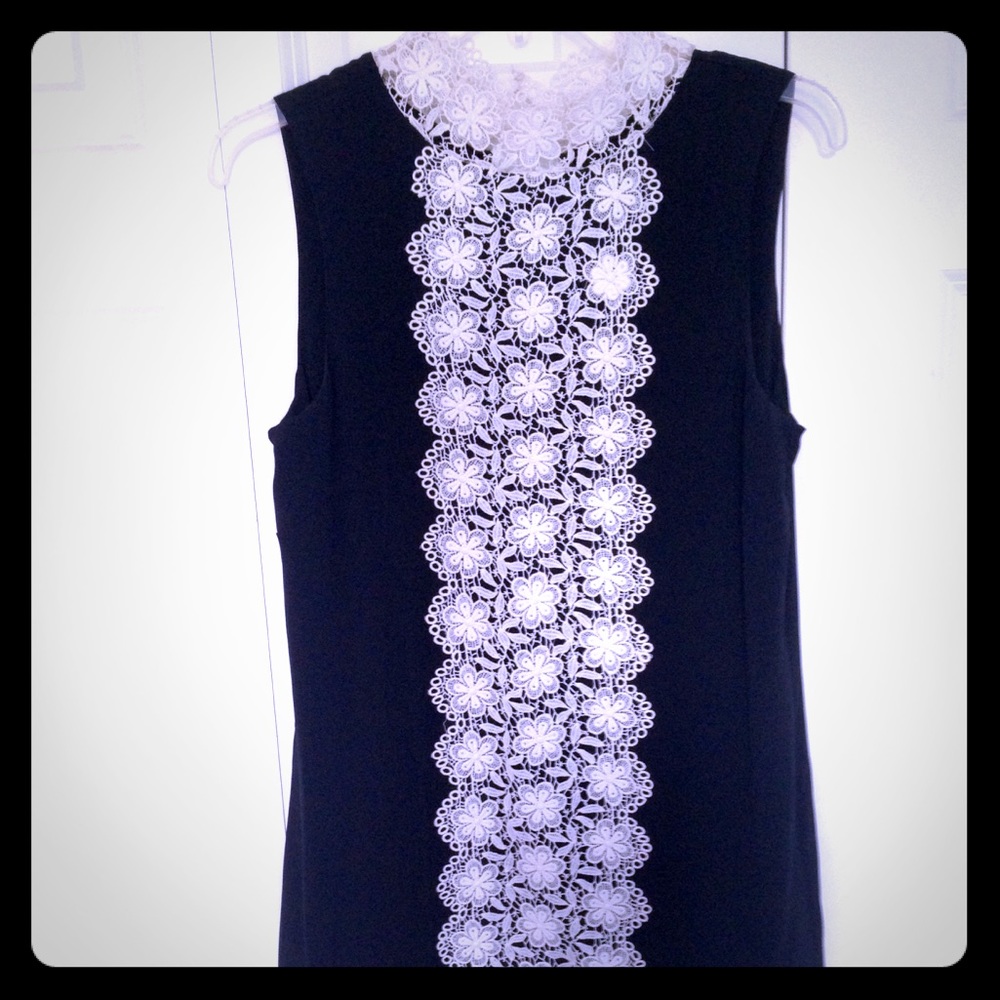 Classic silk LBD with lace detailing